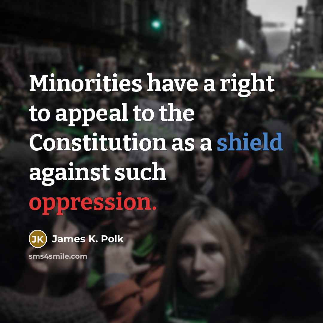 “Minorities have a right to appeal to the Constitution as…” quote by James K. Polk