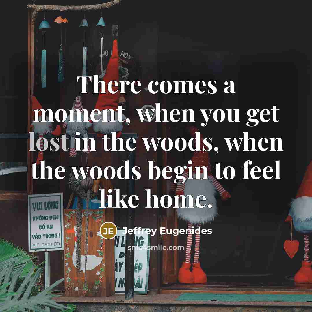 “There comes a moment, when you get lost in the…” quote by Jeffrey Eugenides