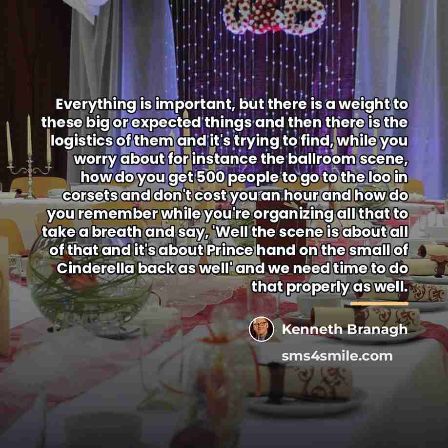 “Everything is important, but there is a weight to these…” quote by Kenneth Branagh