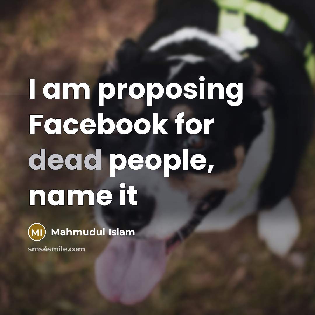 “I am proposing Facebook for dead people, name it…” quote by Mahmudul Islam