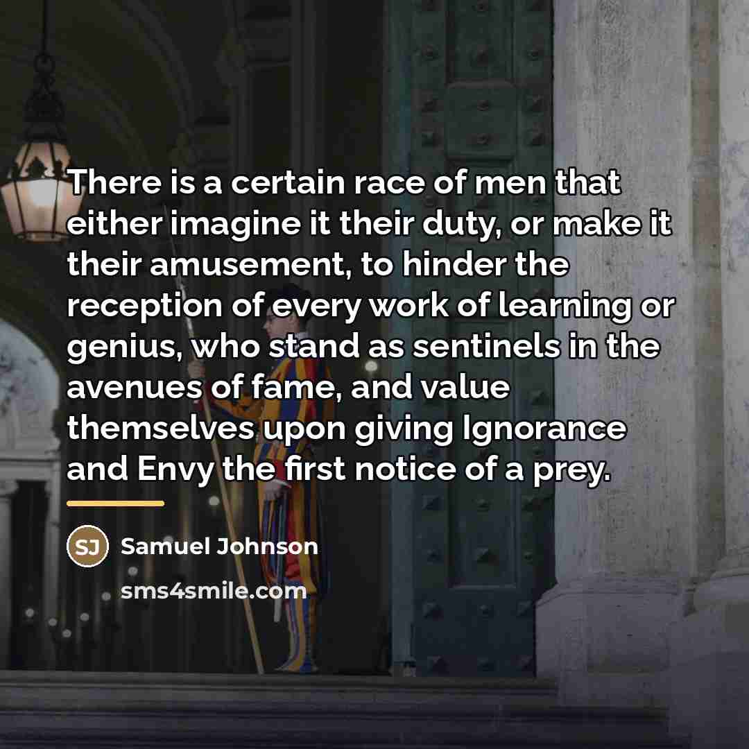 “There is a certain race of men that either imagine…” quote by Samuel Johnson