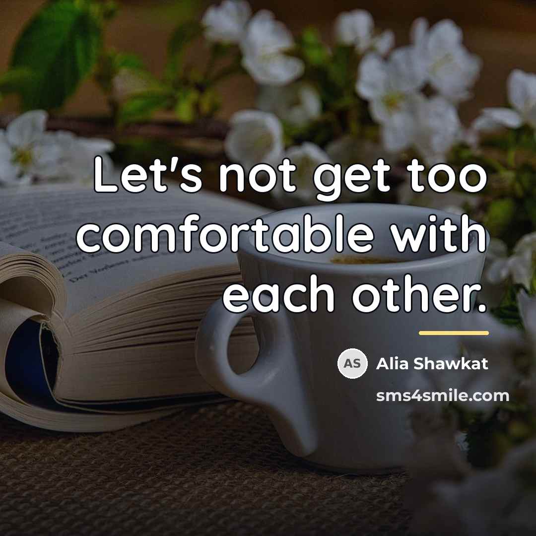 “Let's not get too comfortable with each other.…” quote by Alia Shawkat