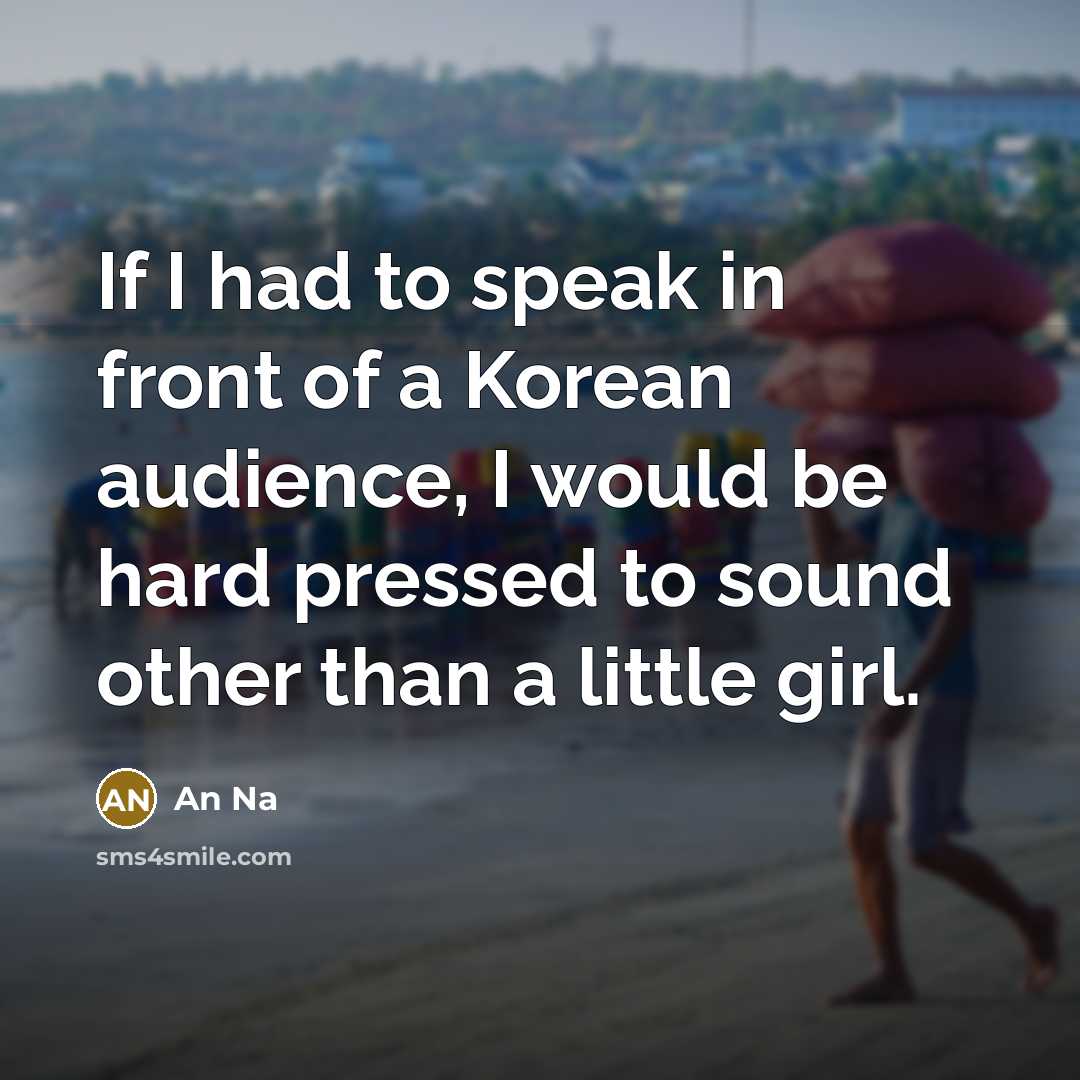 “If I had to speak in front of a Korean…” quote by An Na