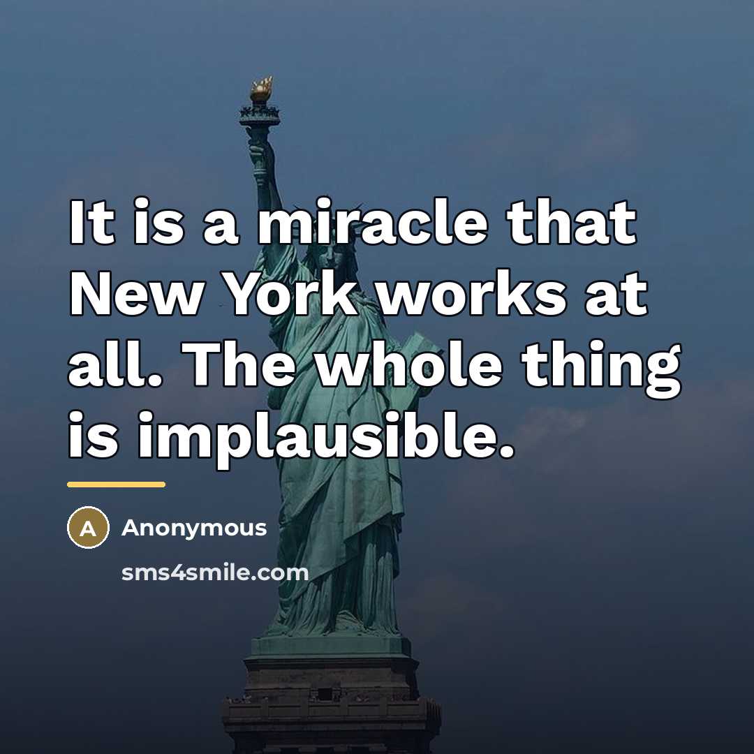 “It is a miracle that New York works at all.…” quote by Anonymous