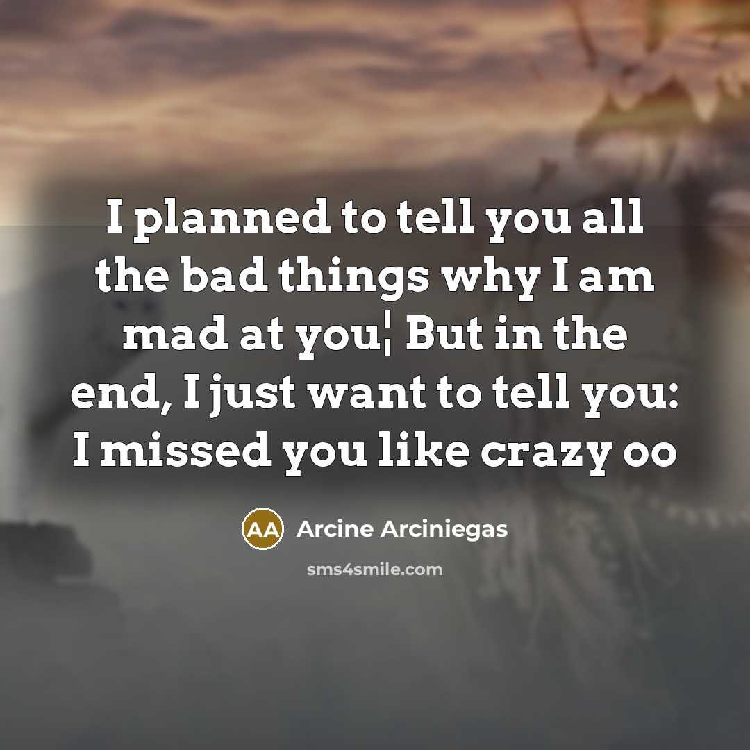 “I planned to tell you all the bad things why…” quote by Arcine Arciniegas