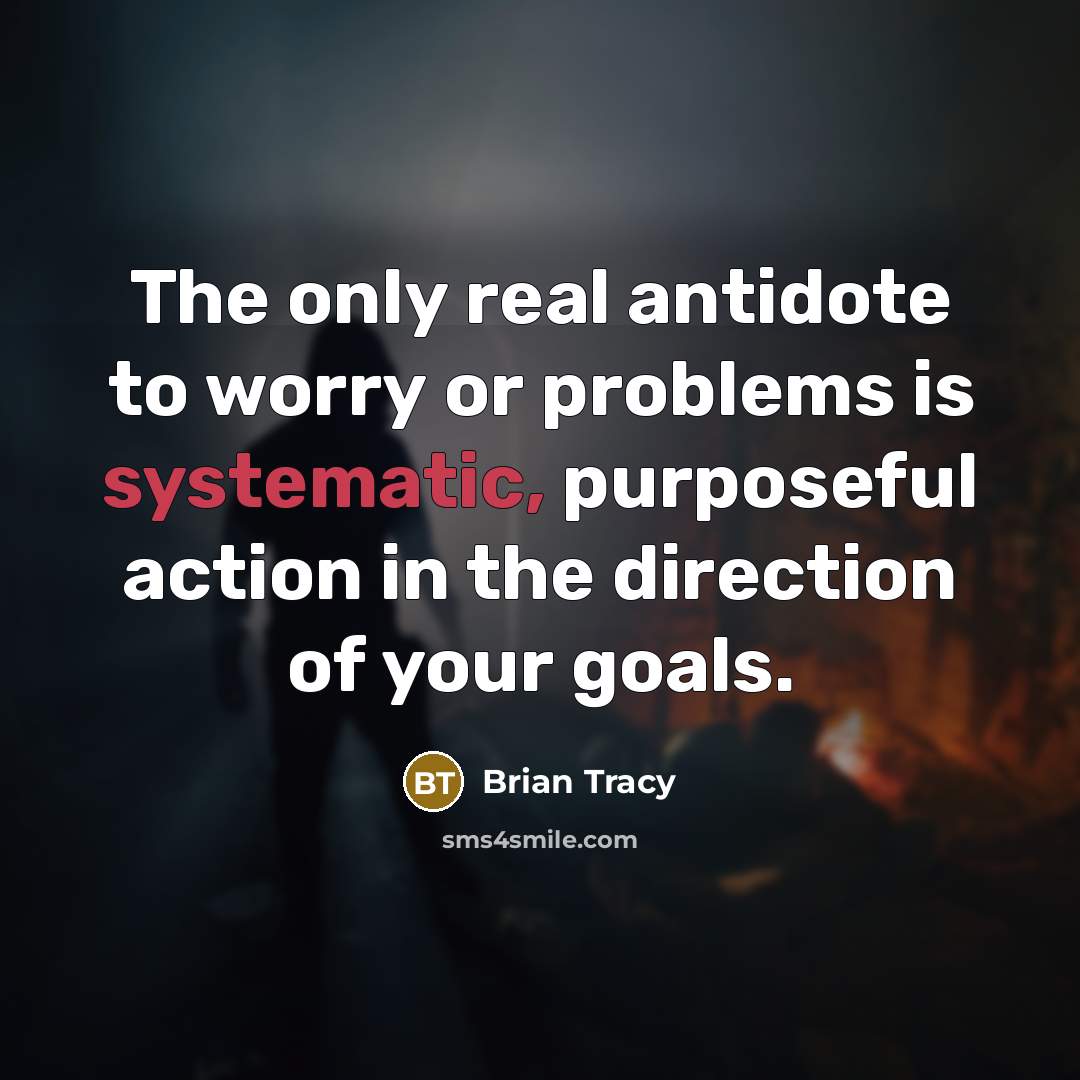 “The only real antidote to worry or problems is systematic,…” quote by Brian Tracy