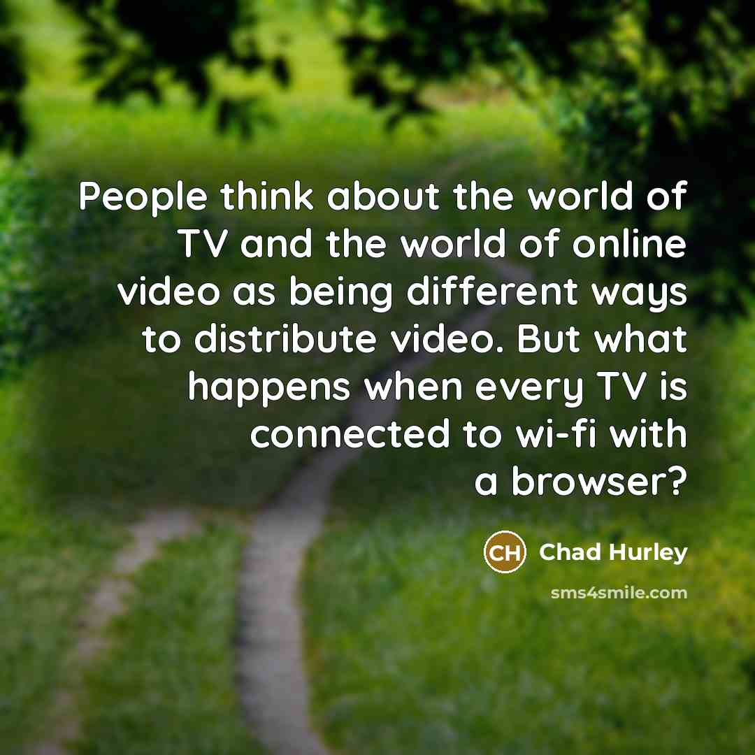 “People think about the world of TV and the world…” quote by Chad Hurley