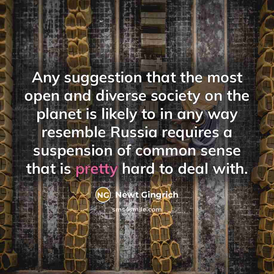 “Any suggestion that the most open and diverse society on…” quote by Newt Gingrich