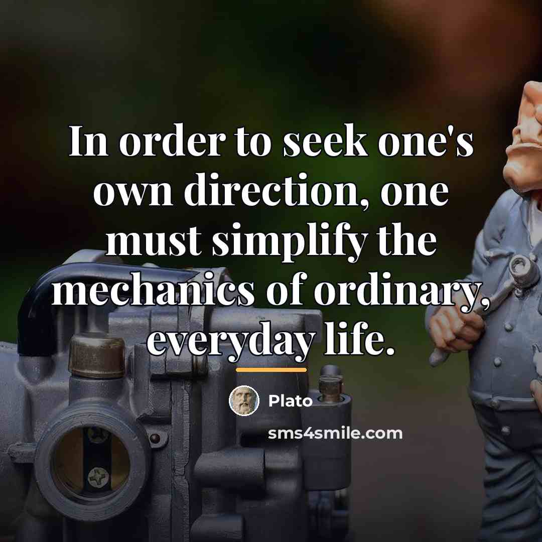 “In order to seek one's own direction, one must simplify…” quote by Plato