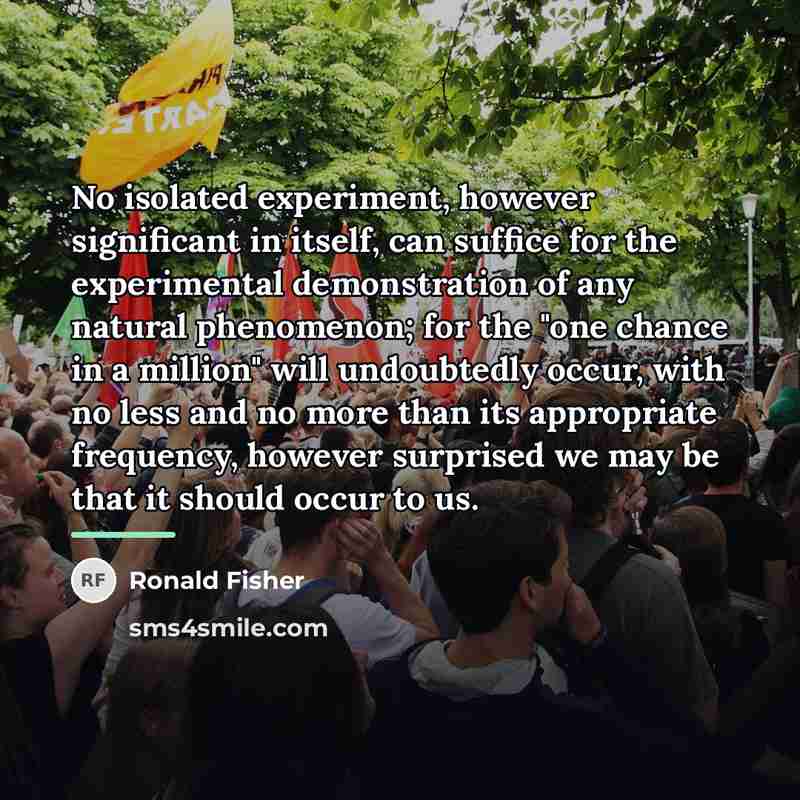 “No isolated experiment, however significant in itself, can suffice for…” quote by Ronald Fisher