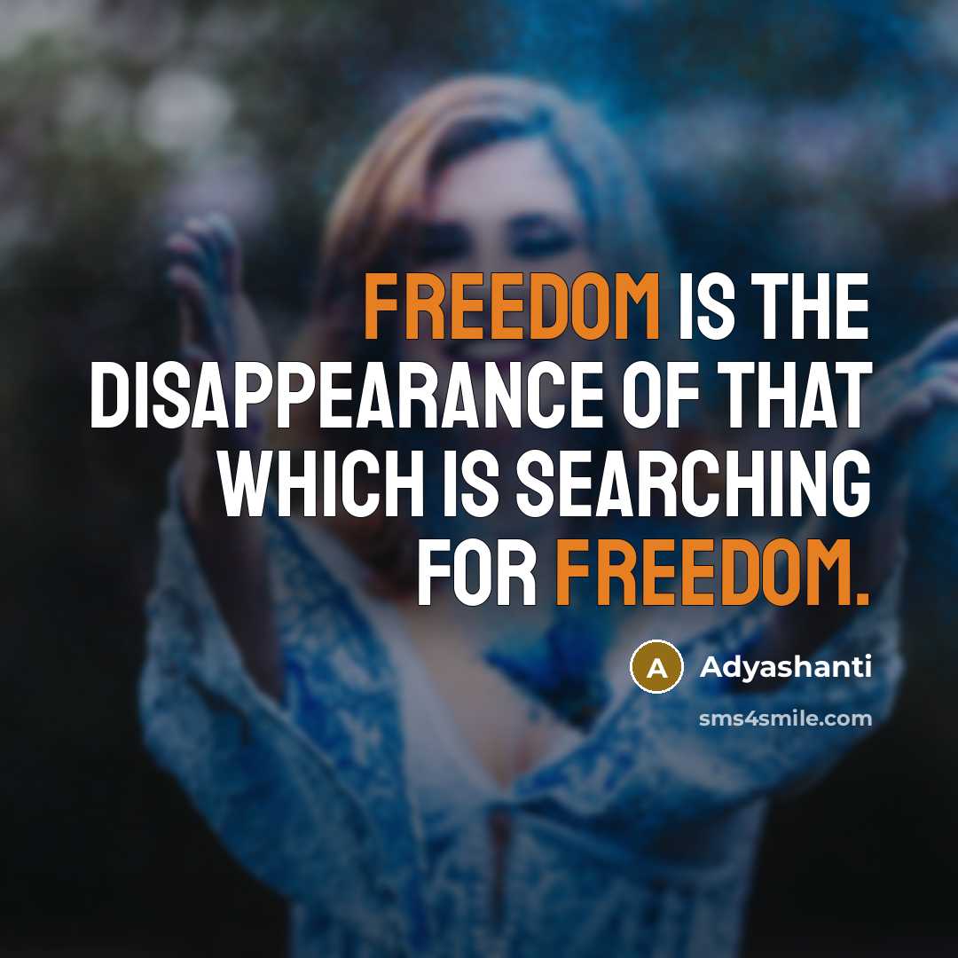 “Freedom is the disappearance of that which is searching for…” quote by Adyashanti