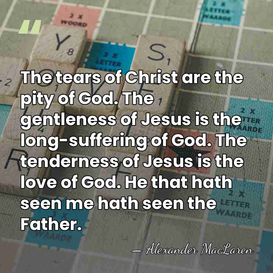 The tears of Christ are the pity of God. The gentleness of&hellip; - Alexander MacLaren