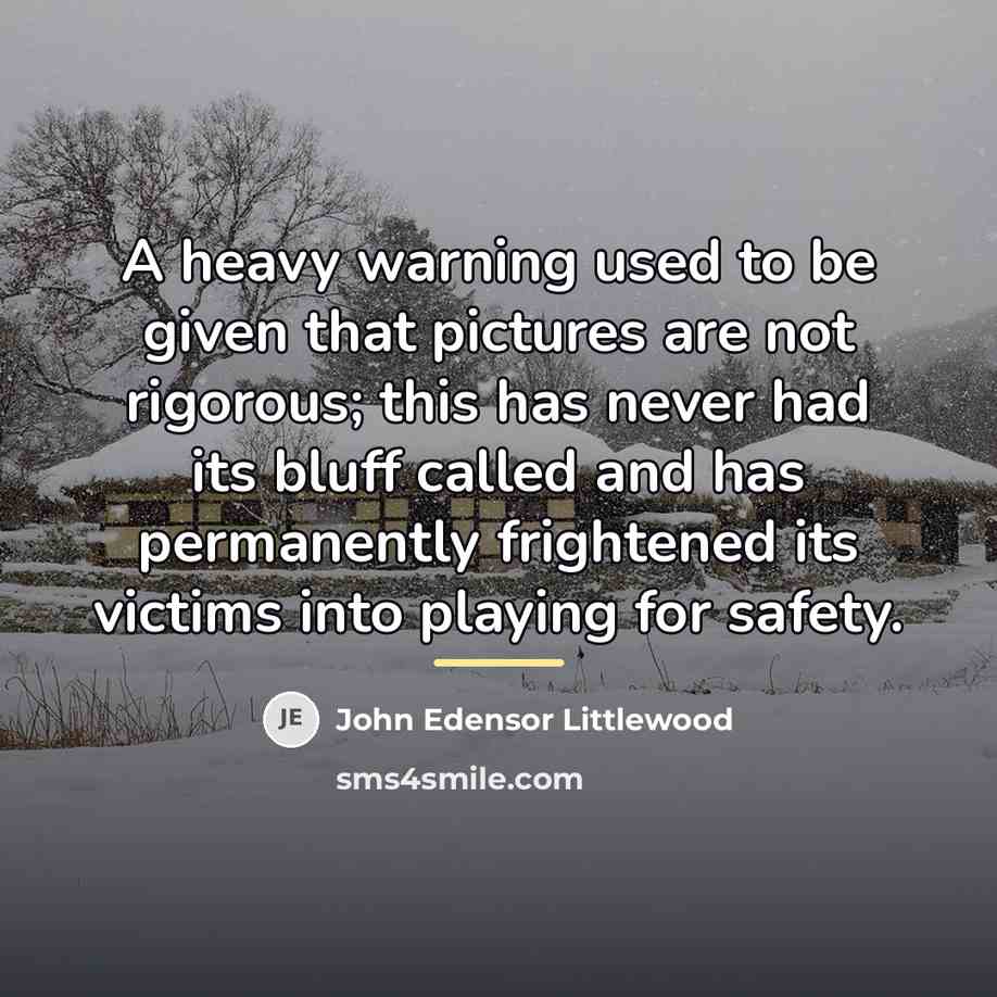 “A heavy warning used to be given that pictures are…” quote by John Edensor Littlewood