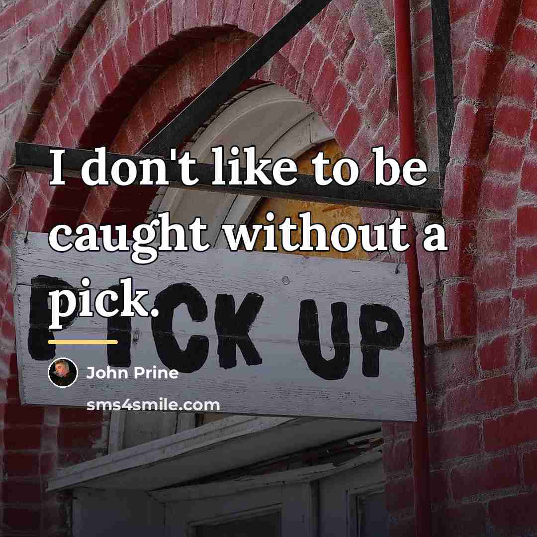 “I don't like to be caught without a pick.…” quote by John Prine