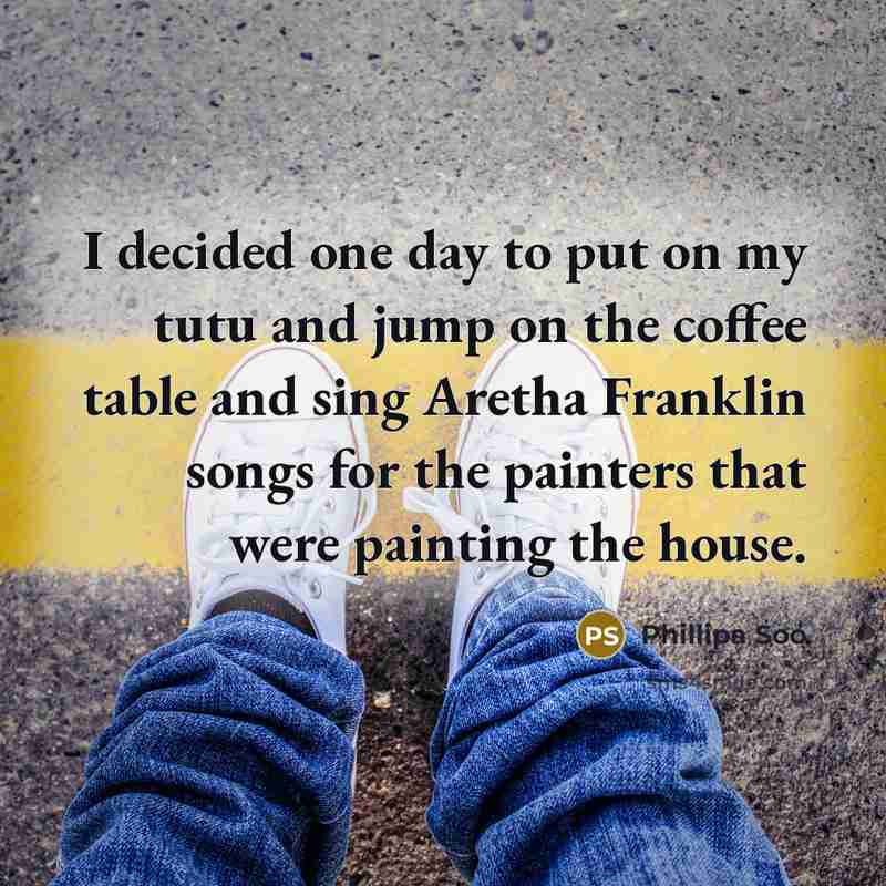 “I decided one day to put on my tutu and…” quote by Phillipa Soo