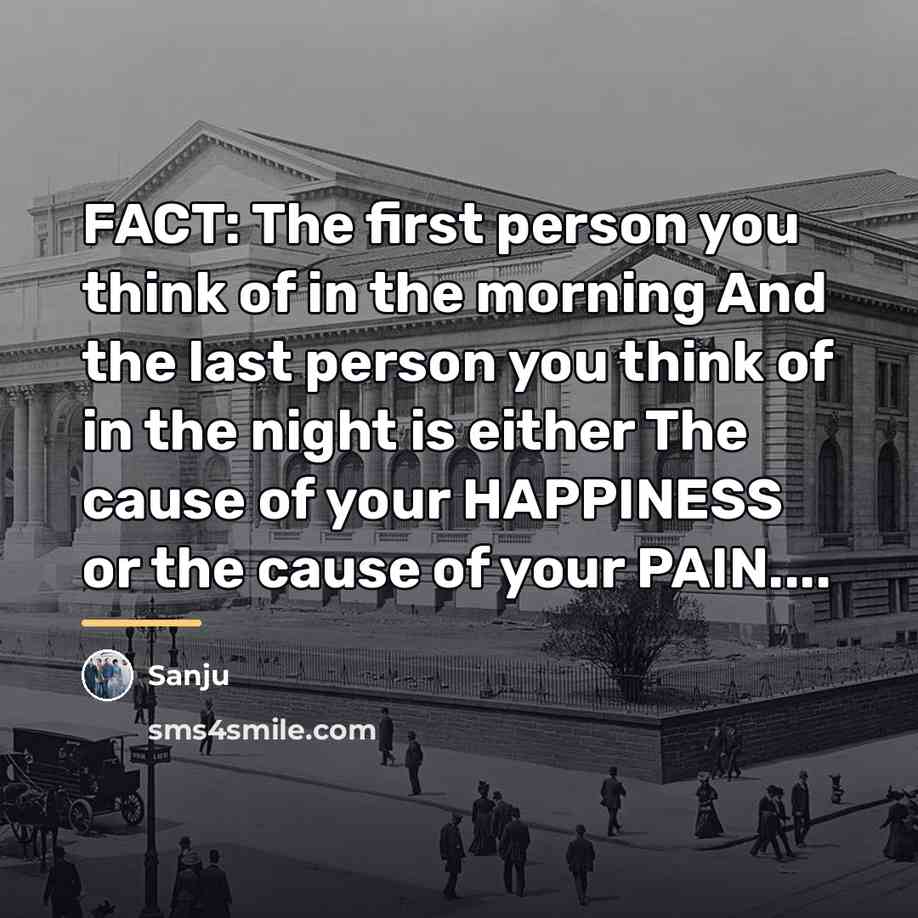 “FACT: The first person you think of in the morning…” quote by Sanju