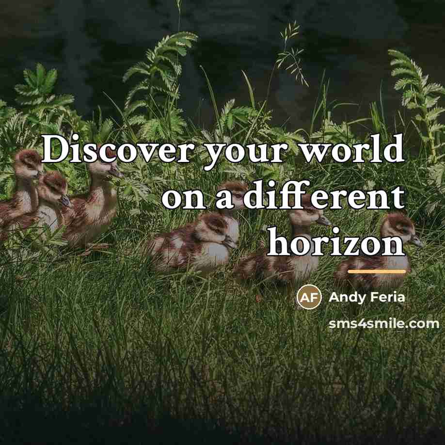 “Discover your world on a different horizon…” quote by Andy Feria