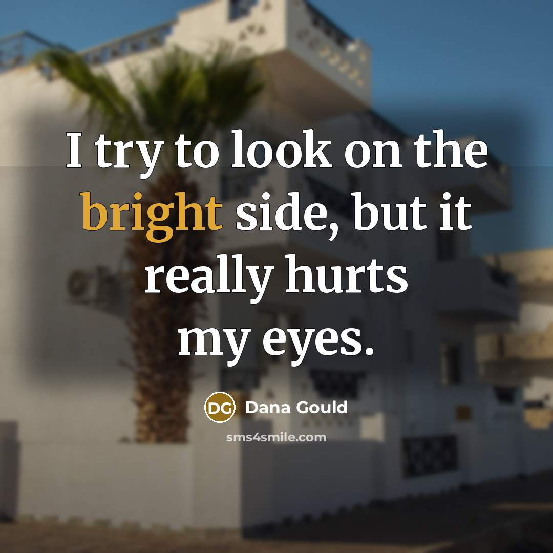 “I try to look on the bright side, but it…” quote by Dana Gould