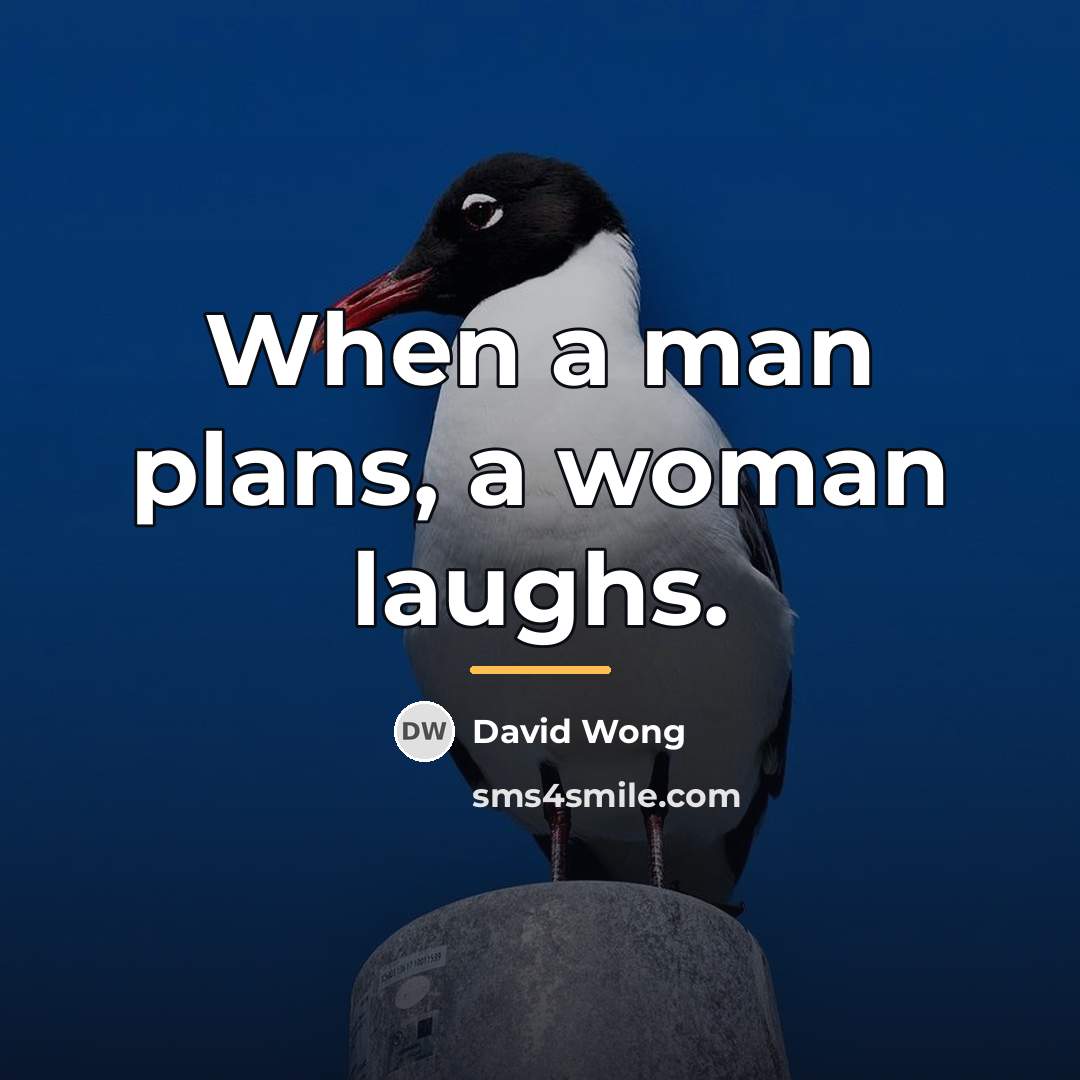 “When a man plans, a woman laughs.…” quote by David Wong