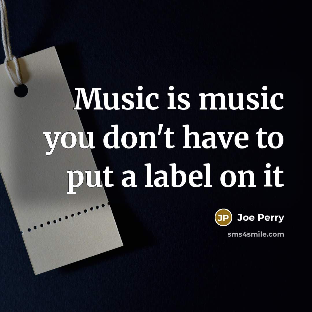 “Music is music you don't have to put a label on it” quote by Joe Perry
