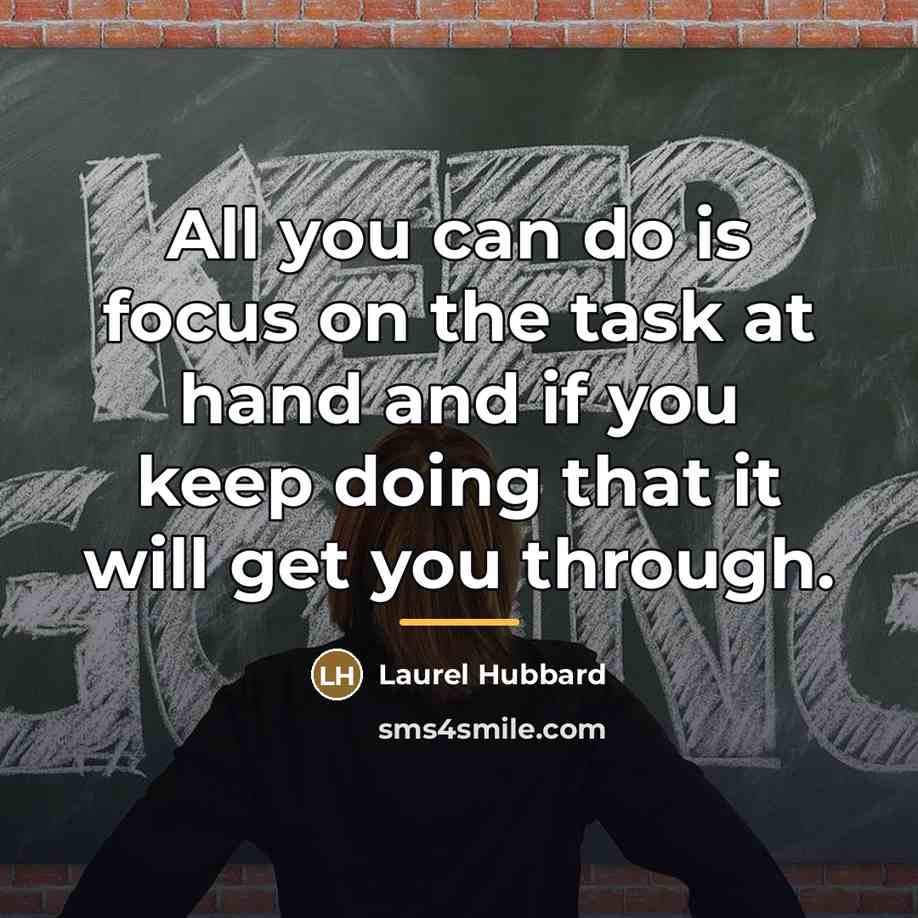 “All you can do is focus on the task at…” quote by Laurel Hubbard