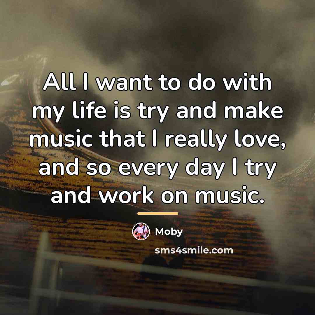“All I want to do with my life is try…” quote by Moby