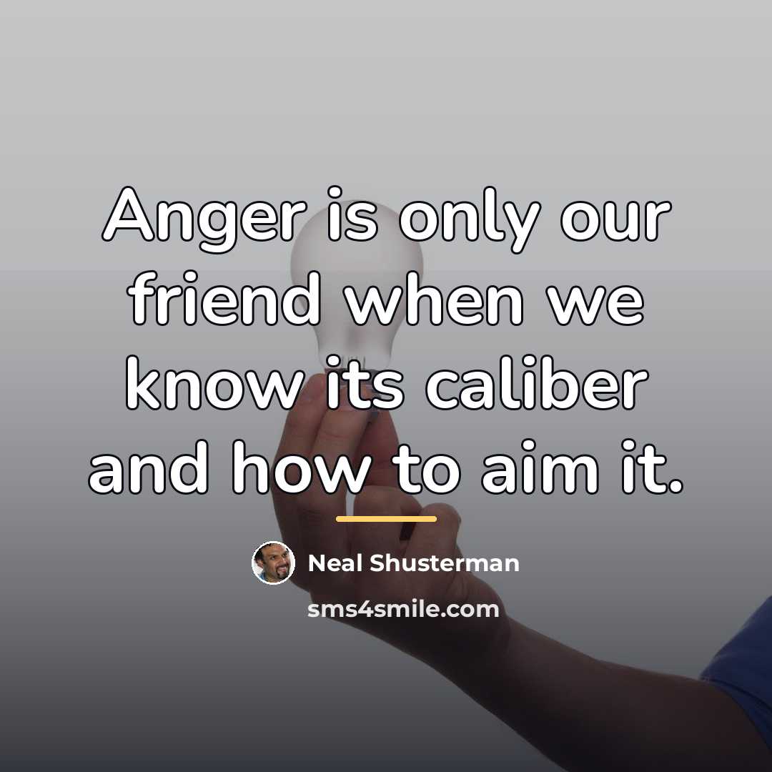 “Anger is only our friend when we know its caliber…” quote by Neal Shusterman
