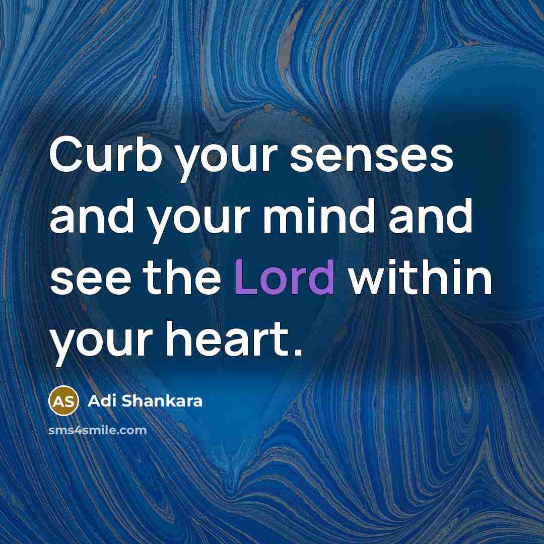 “Curb your senses and your mind and see the Lord…” quote by Adi Shankara