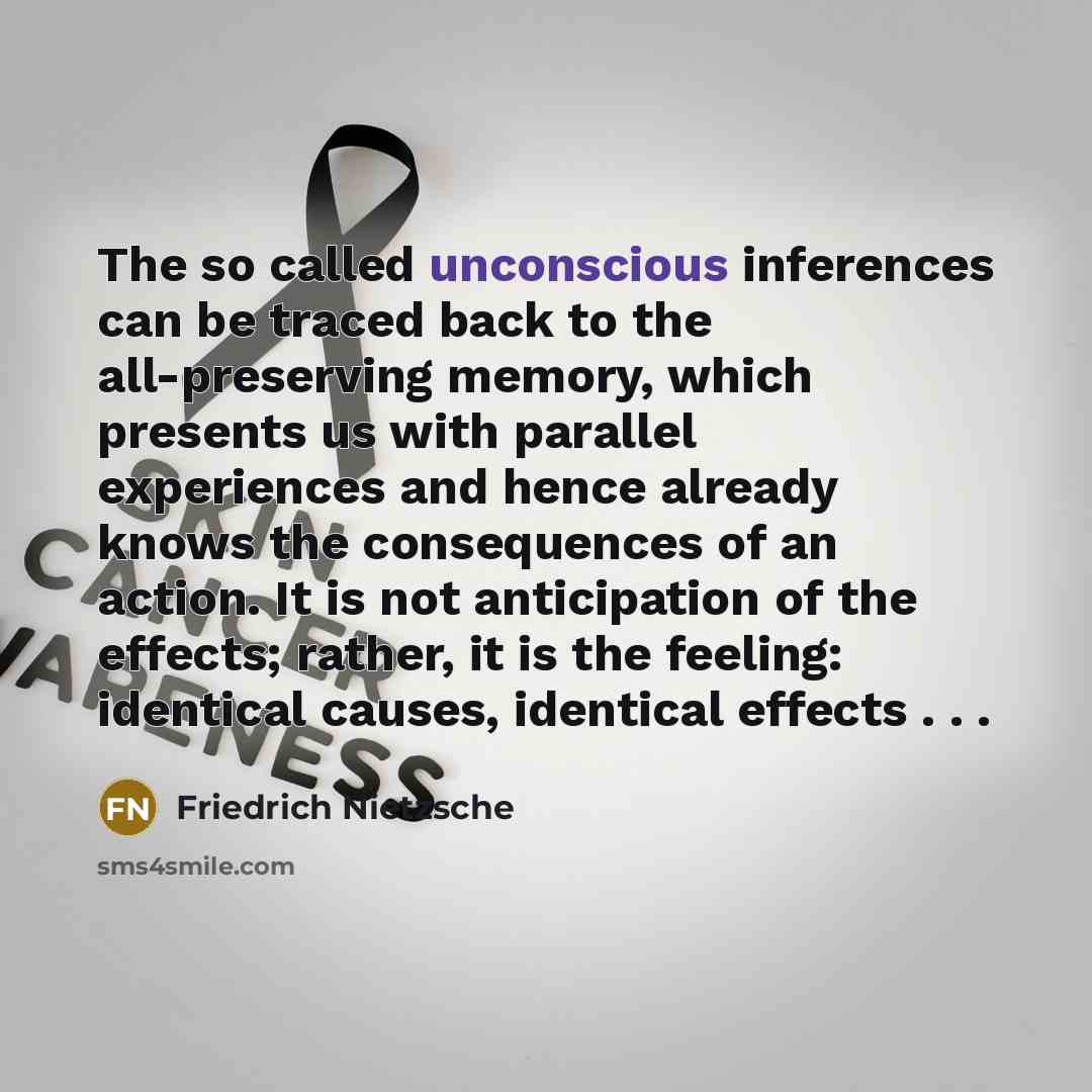 “The so called unconscious inferences can be traced back to…” quote by Friedrich Nietzsche