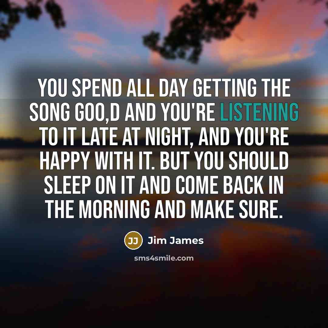 “You spend all day getting the song goo,d and you're…” quote by Jim James