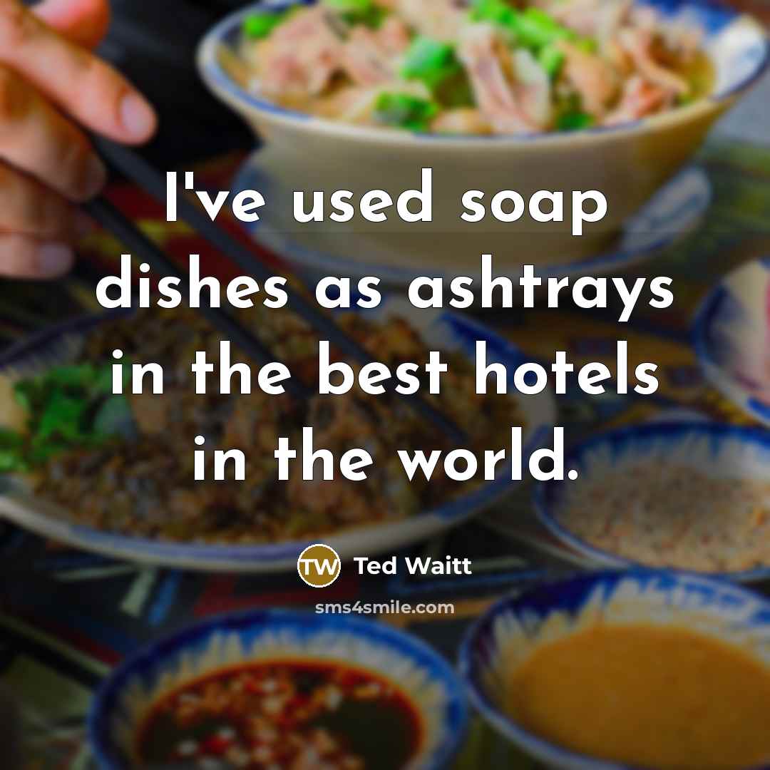 “I've used soap dishes as ashtrays in the best hotels…” quote by Ted Waitt