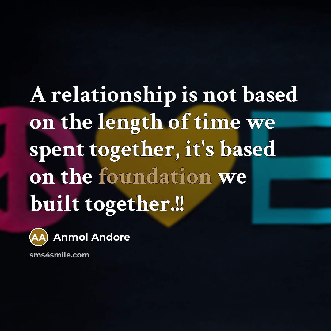 “A relationship is not based on the length of time…” quote by Anmol Andore