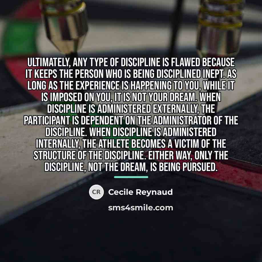 “Ultimately, any type of discipline is flawed because it keeps…” quote by Cecile Reynaud