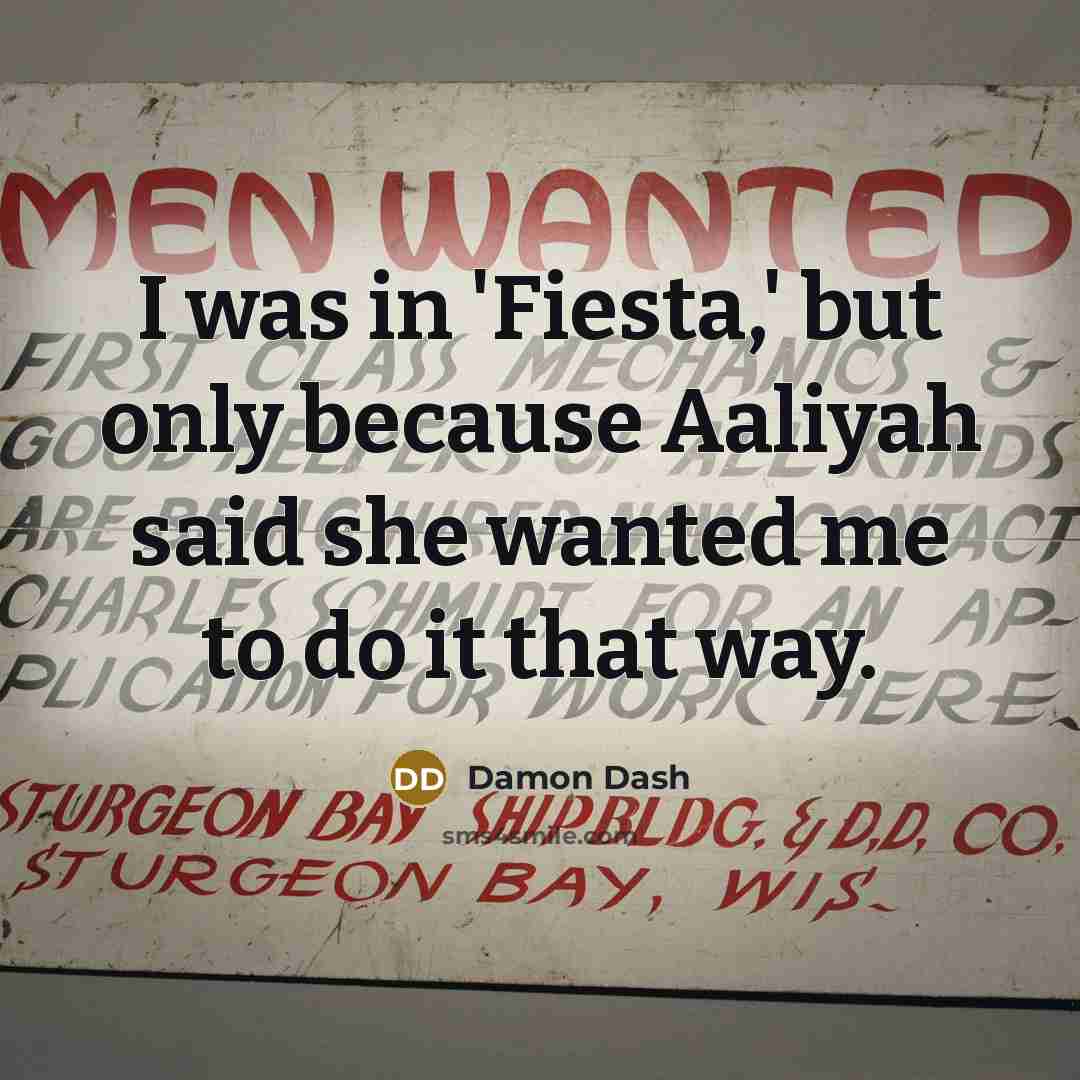 “I was in 'Fiesta,' but only because Aaliyah said she…” quote by Damon Dash