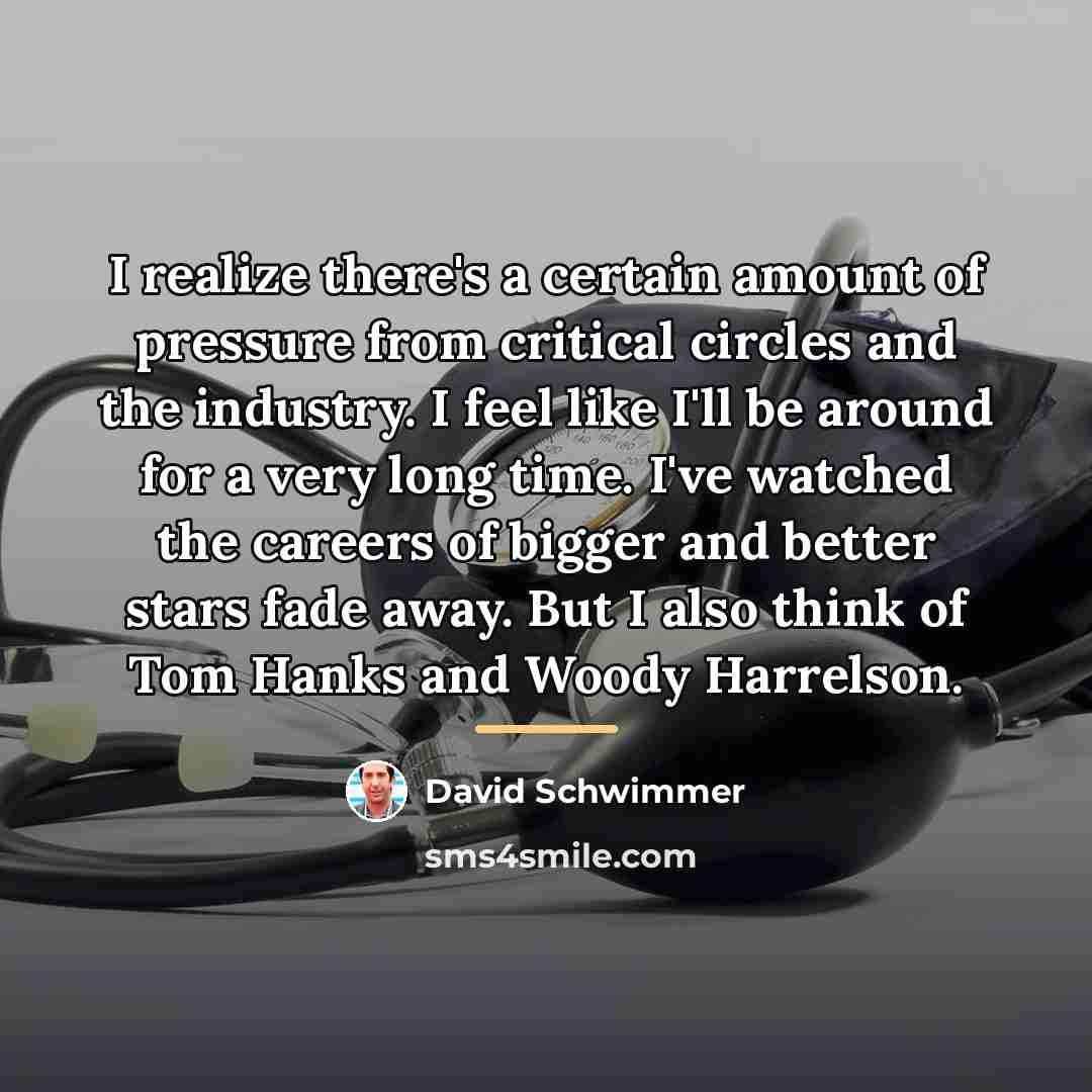 “I realize there's a certain amount of pressure from critical…” quote by David Schwimmer