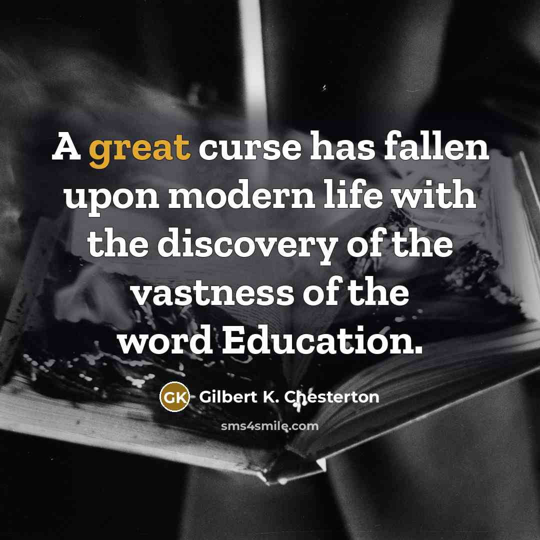 “A great curse has fallen upon modern life with the…” quote by Gilbert K. Chesterton