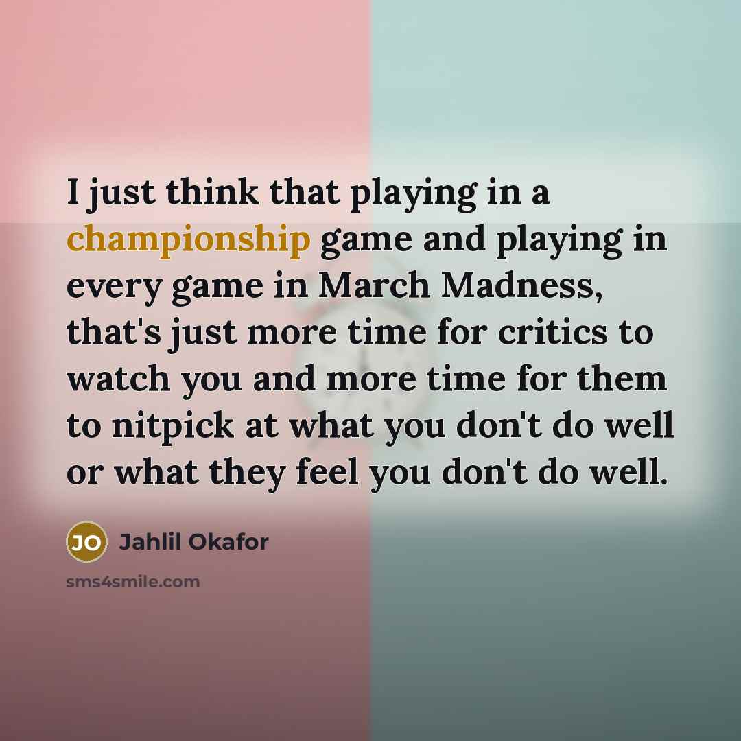 “I just think that playing in a championship game and…” quote by Jahlil Okafor