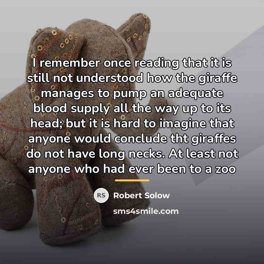 “I remember once reading that it is still not understood…” quote by Robert Solow