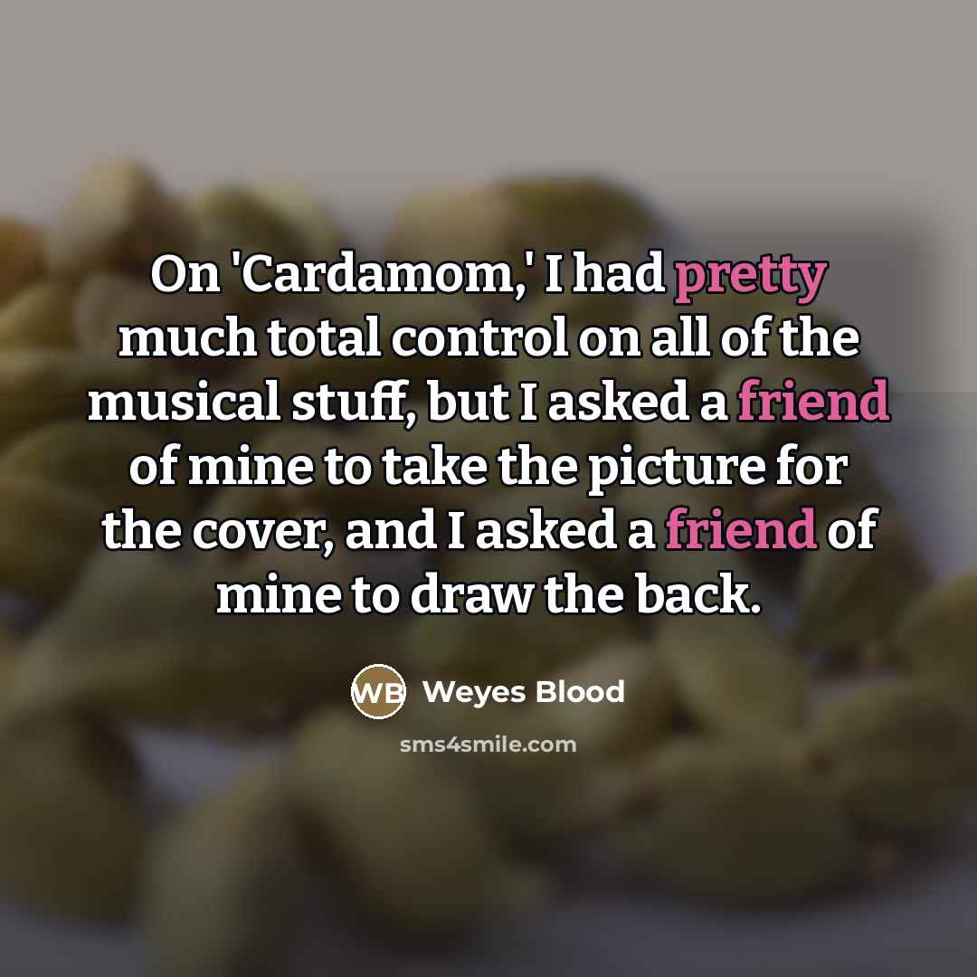 “On 'Cardamom,' I had pretty much total control on all…” quote by Weyes Blood