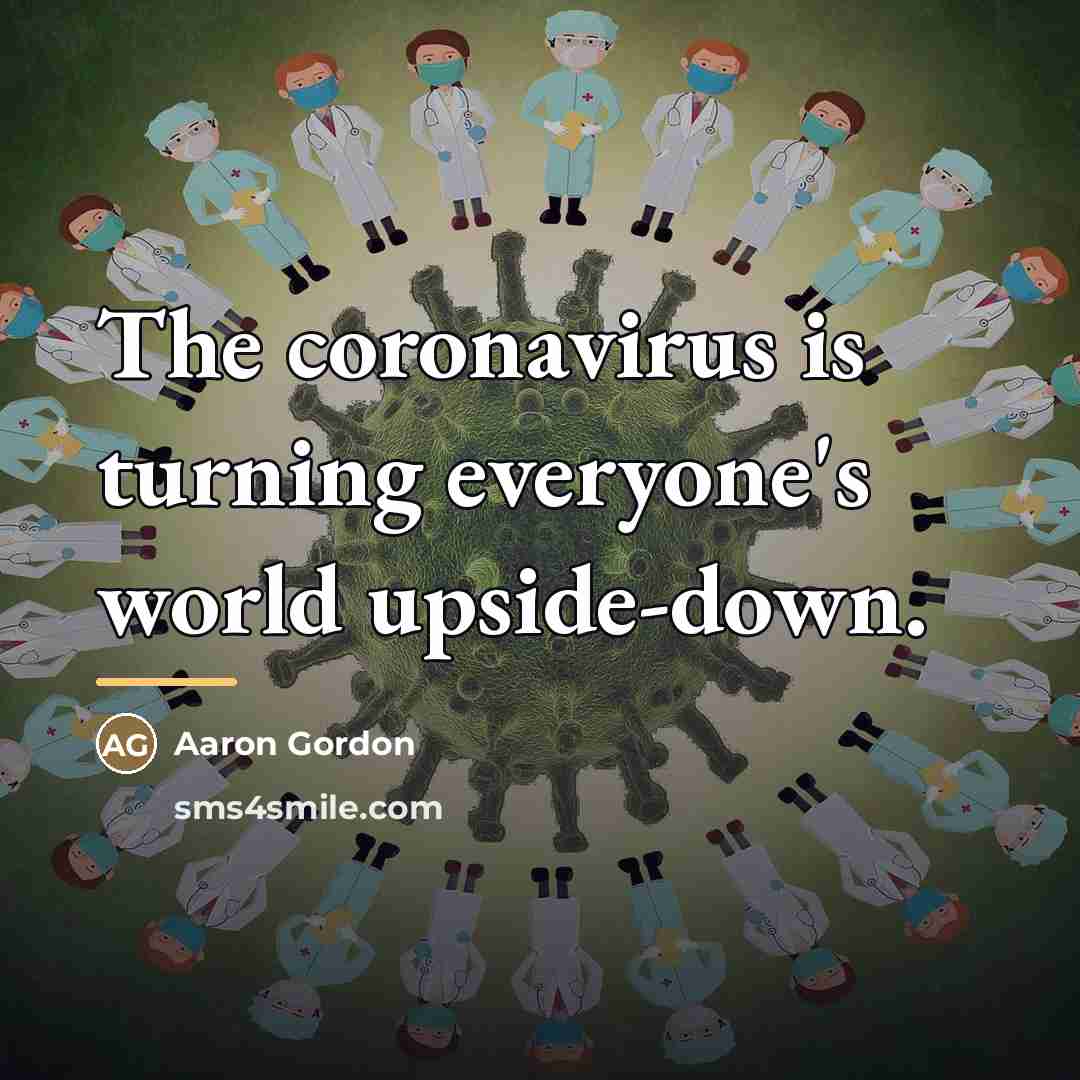 “The coronavirus is turning everyone's world upside-down.…” quote by Aaron Gordon