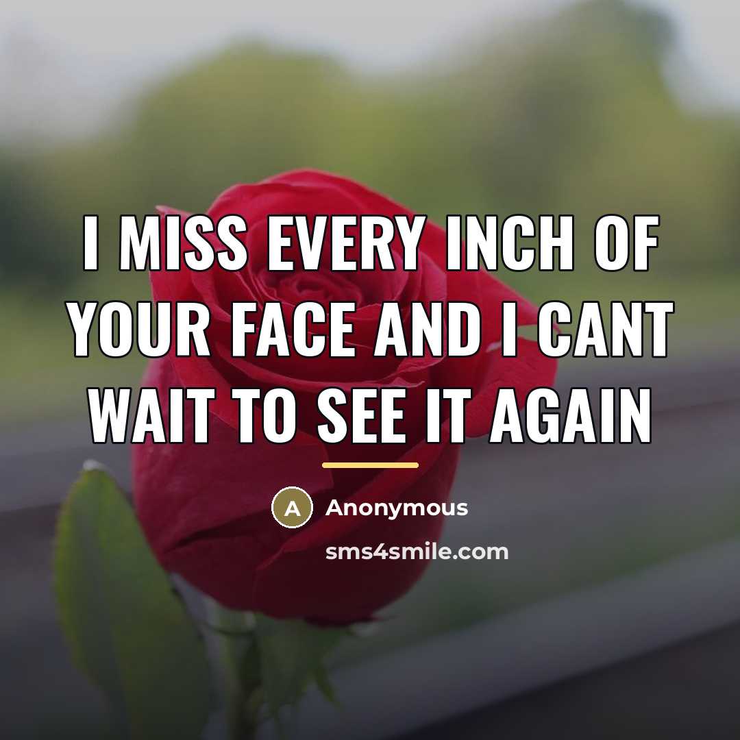 “I miss every inch of your face and I cant…” quote by Anonymous