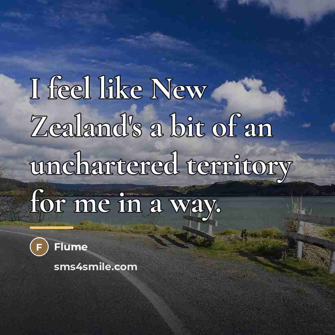 “I feel like New Zealand's a bit of an unchartered…” quote by Flume