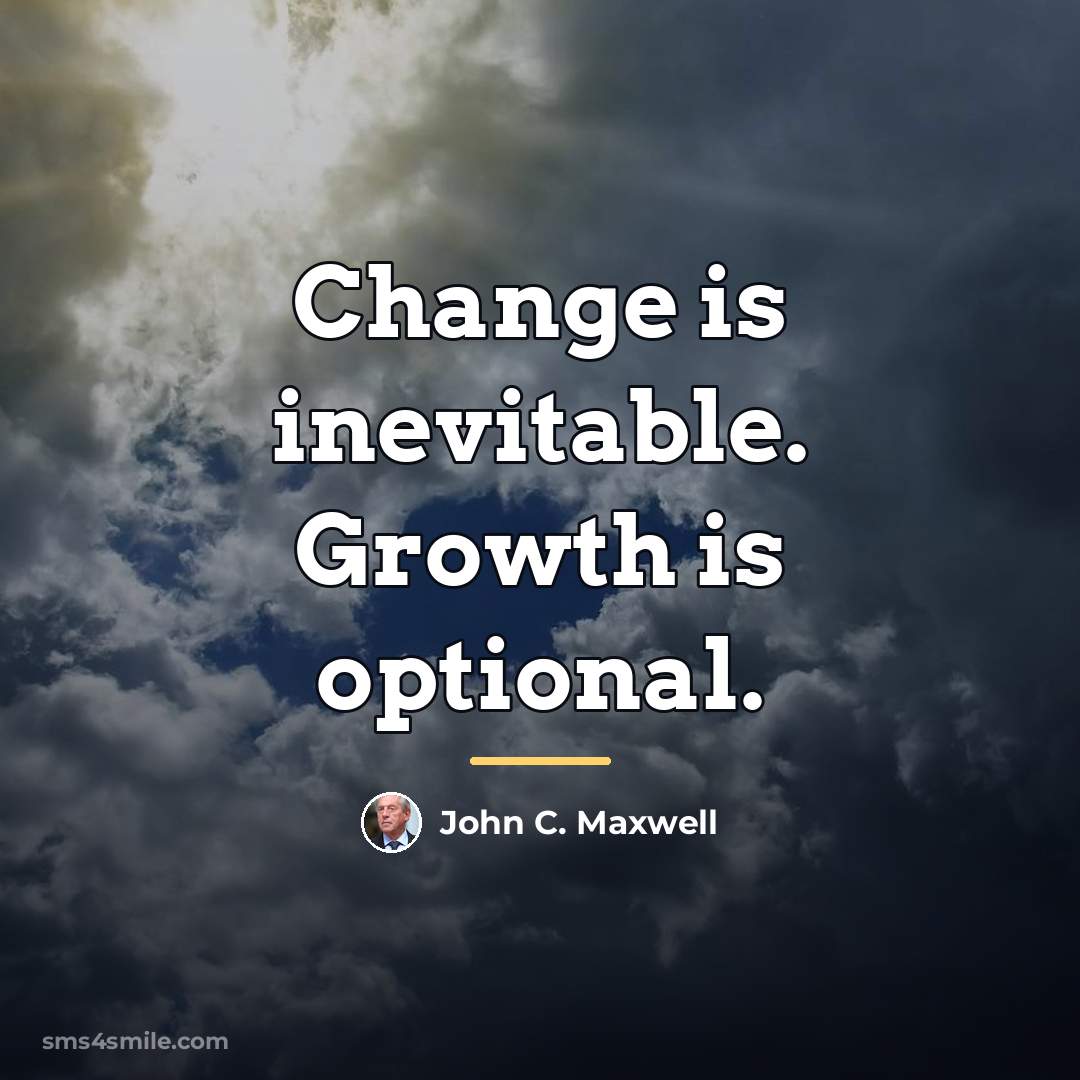“Change is inevitable. Growth is optional.…” quote by John C. Maxwell