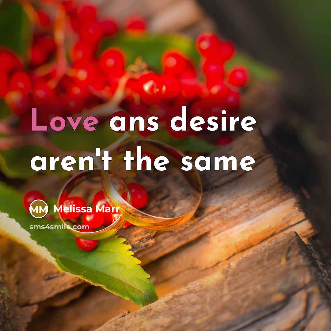 “Love ans desire aren't the same…” quote by Melissa Marr
