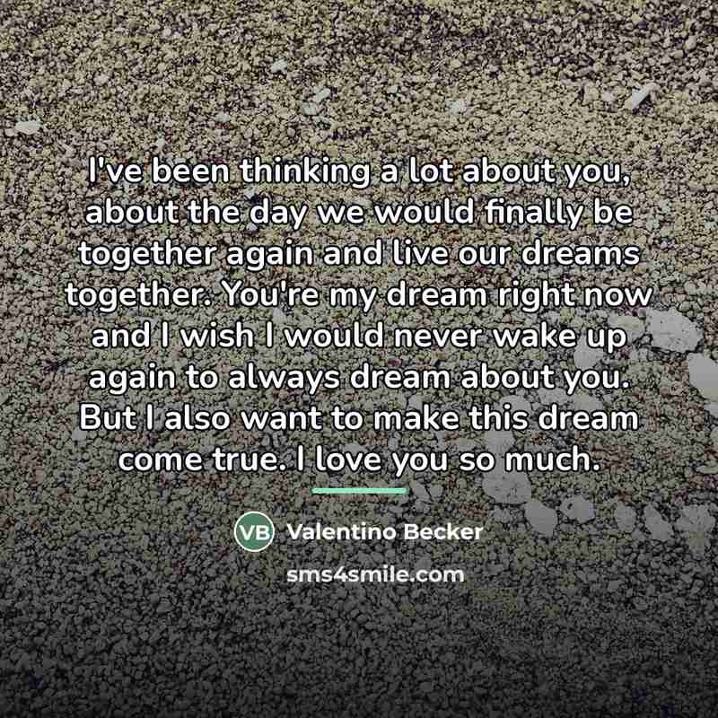 “I've been thinking a lot about you, about the day…” quote by Valentino Becker
