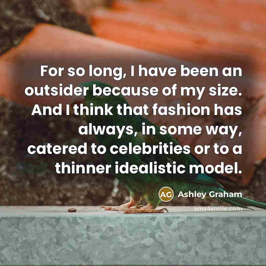 “For so long, I have been an outsider because of…” quote by Ashley Graham