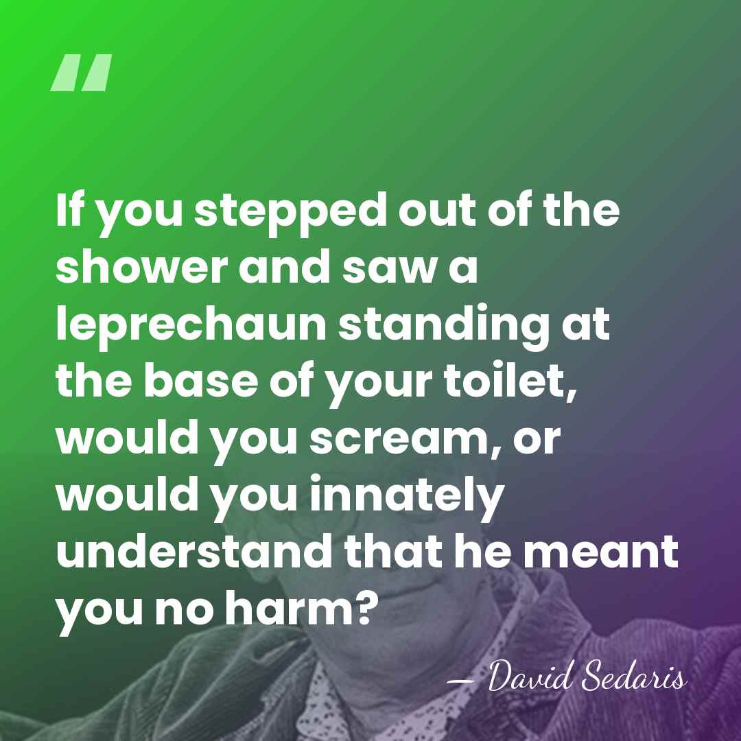 If you stepped out of the shower and saw a leprechaun standing&hellip; - David Sedaris