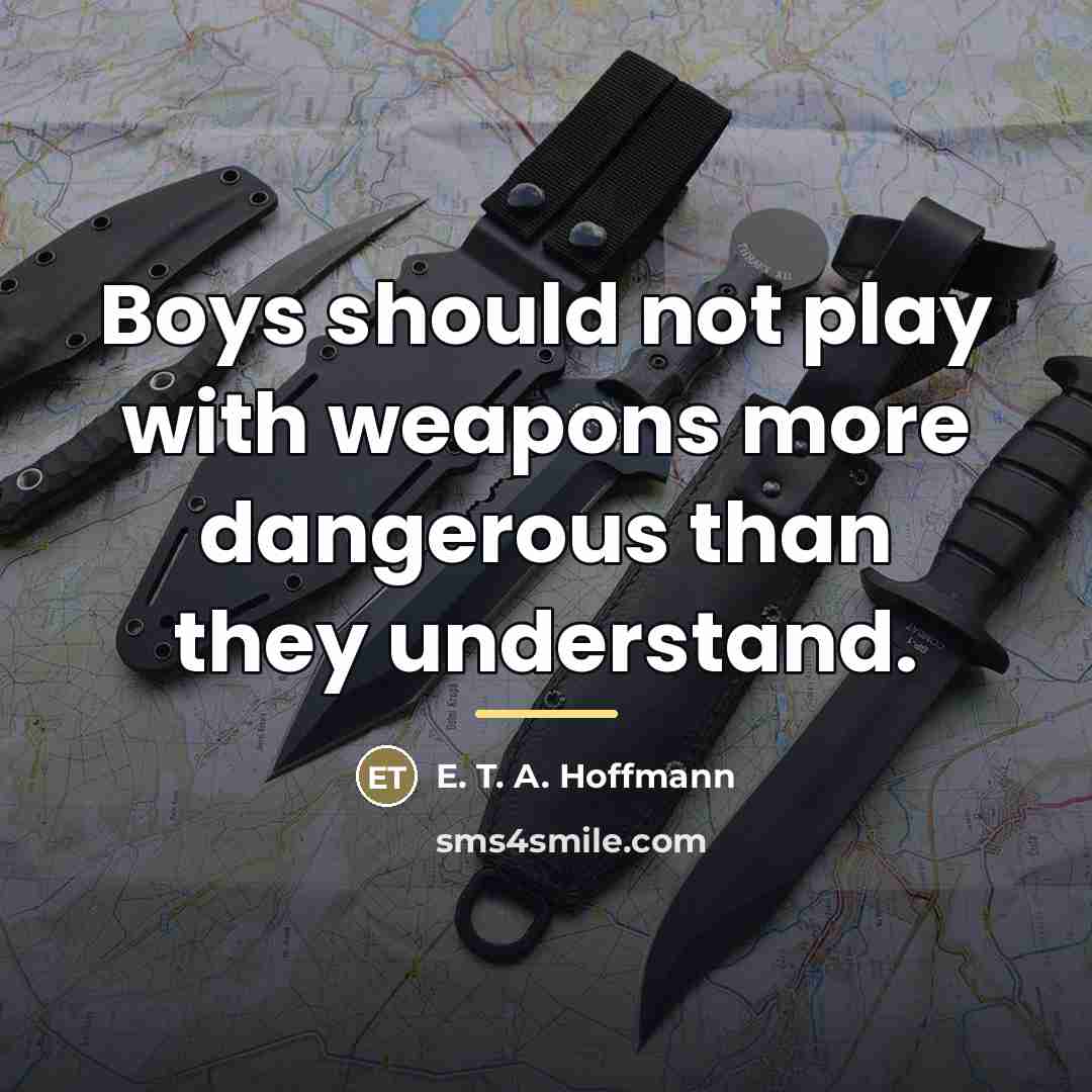 “Boys should not play with weapons more dangerous than they…” quote by E. T. A. Hoffmann