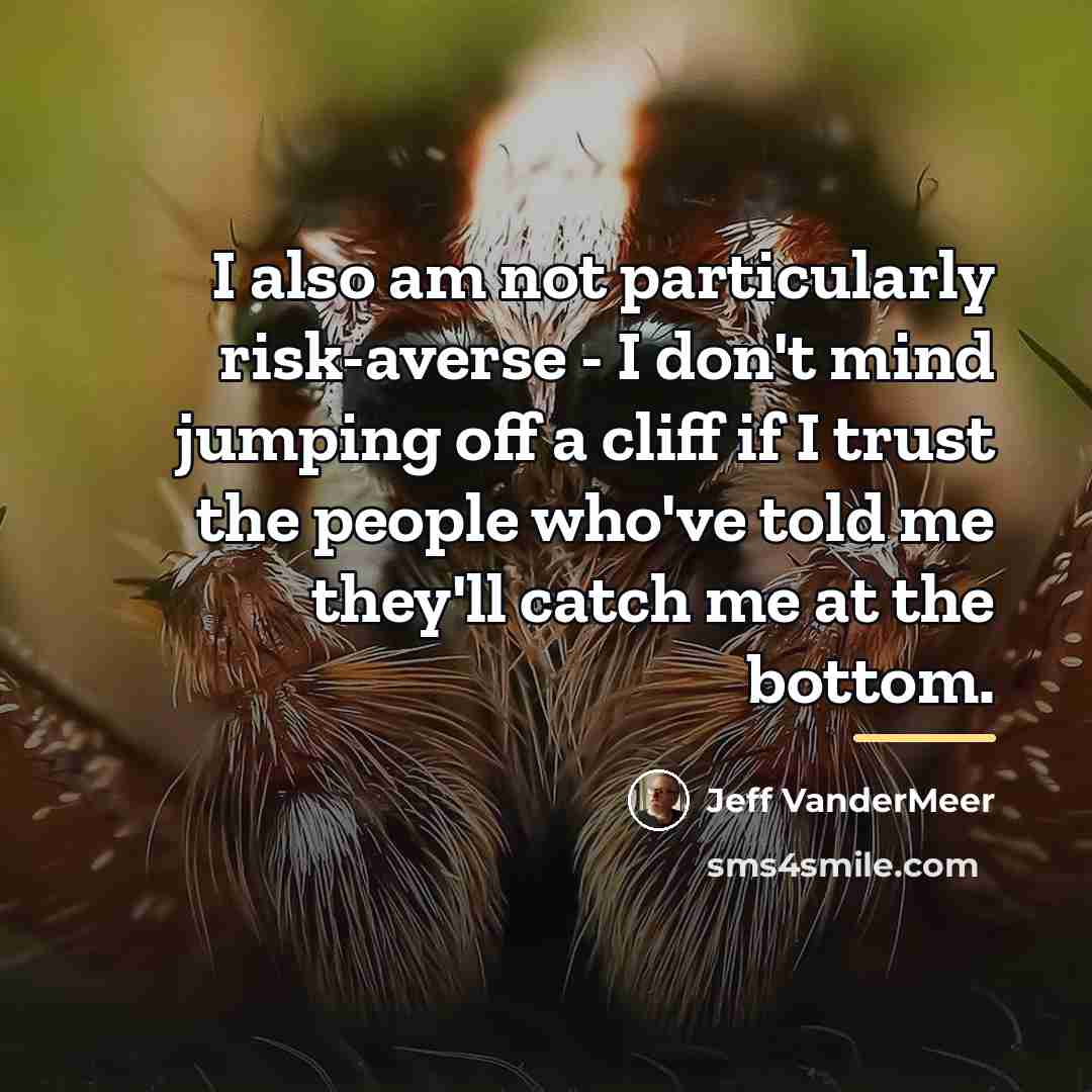 “I also am not particularly risk-averse - I don't mind…” quote by Jeff VanderMeer