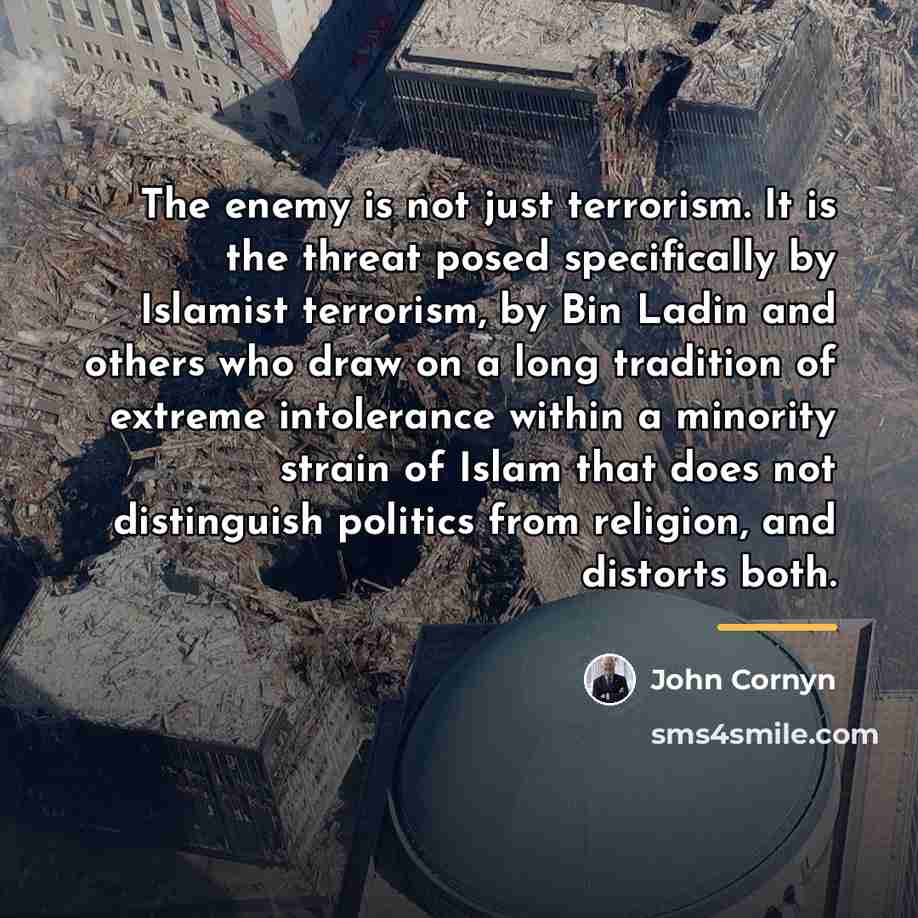 “The enemy is not just terrorism. It is the threat…” quote by John Cornyn